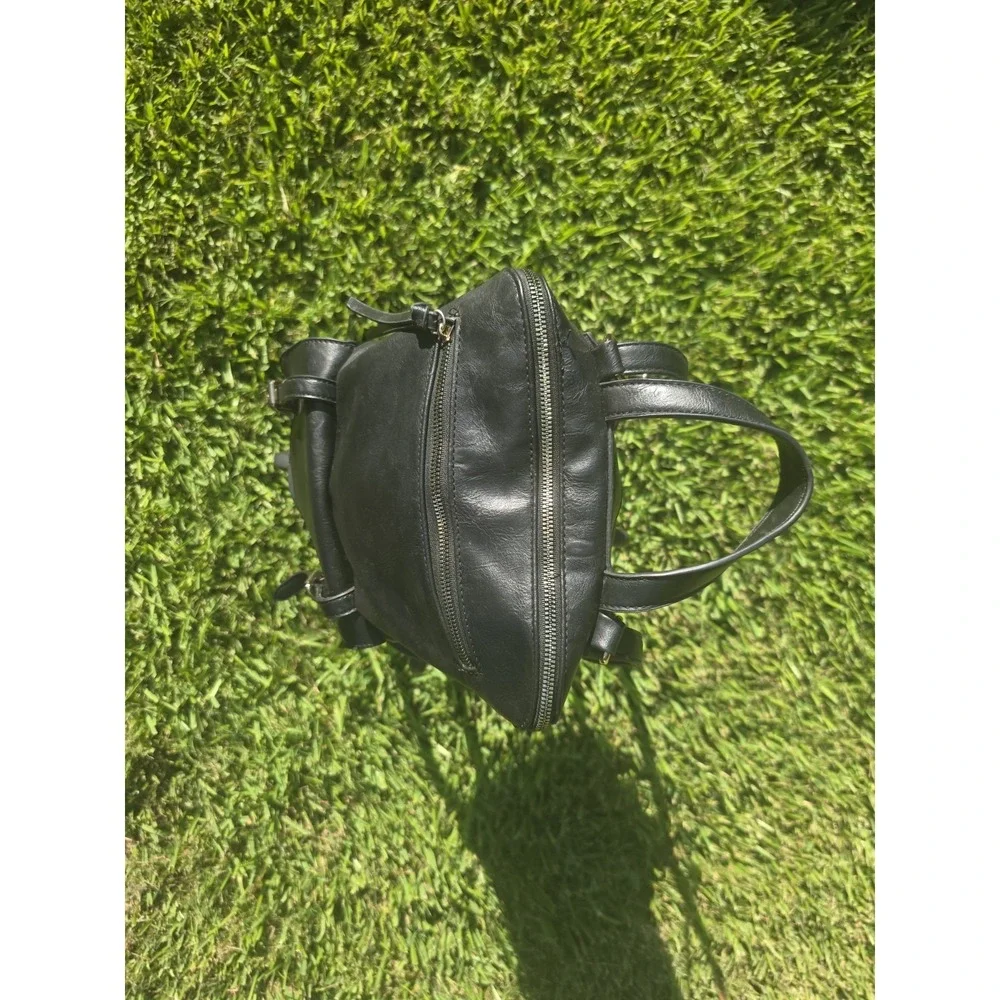 Leather  Black Backpack